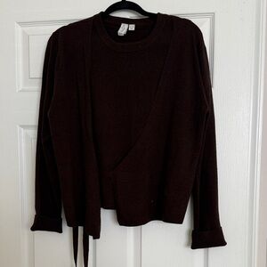 Women's brown Wrap Sweater